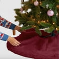 thumbnail image 1 of FabricLA Burgundy Faux Fur Tree Skirt Cut - 48-Inches with Rounded Edges (No Backing) for Christmas, 1 of 8