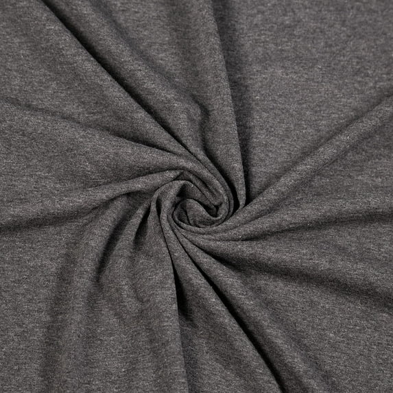 FabricLA Cotton Spandex Jersey Fabric - 10 oz, 4-Way Stretch, 60" Inch Wide by The Yard – Skirts, Tops, T-Shirts - Charcoal - 10 Continuous Yards