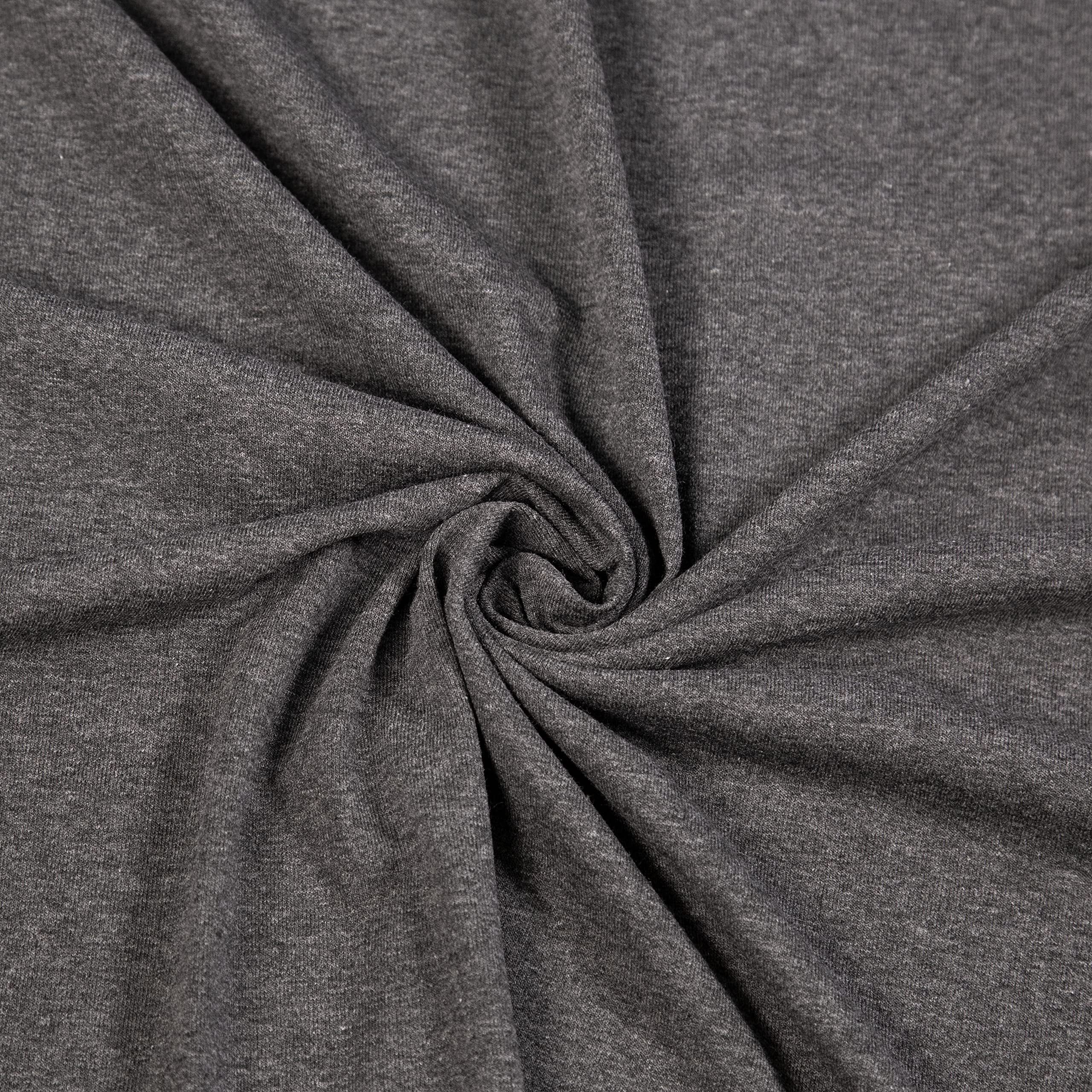 FabricLA Cotton Spandex Jersey Fabric - 10 oz, 4-Way Stretch, 60" Inch Wide by The Yard – Skirts, Tops, T-Shirts - Charcoal, 30 Continuous Yards