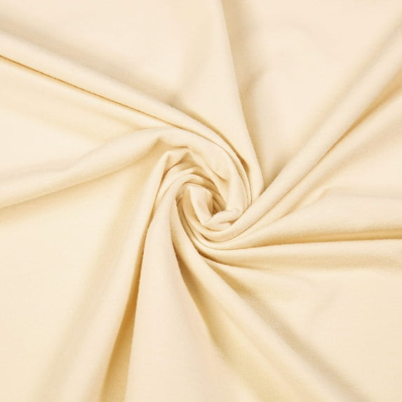 FabricLA Cotton Spandex Jersey Fabric - 10 oz, 4-Way Stretch, 60" Inch Wide by The Yard – Skirts, Tops, T-Shirts - Cream, 5 Continuous Yards