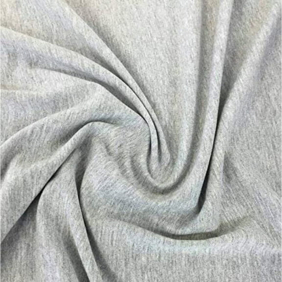 FabricLA Cotton Spandex Jersey Fabric - 10 oz, 4-Way Stretch, 60" Inch Wide by The Yard – Skirts, Tops, T-Shirts - Heather Grey - 10 Continuous Yards