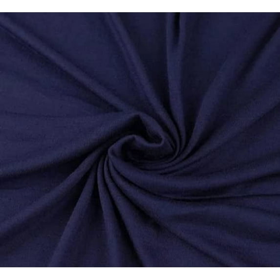 FabricLA Cotton Spandex Jersey Fabric - 10 oz, 4-Way Stretch, 60" Inch Wide by The Yard – Skirts, Tops, T-Shirts - Navy Blue - 5 Continuous Yards