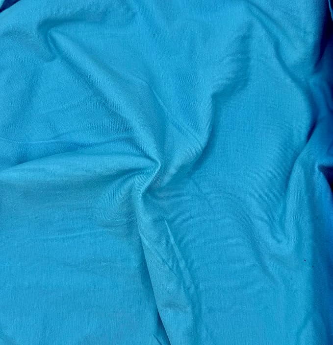 FabricLA Cotton Spandex Jersey Fabric by The Yard - 10 oz 4-Way Stretch Spandex & Cotton Fabric, 60" Wide – Perfect for Skirts, Tops, T-Shirts | AQUA | Sold in 5 Yard