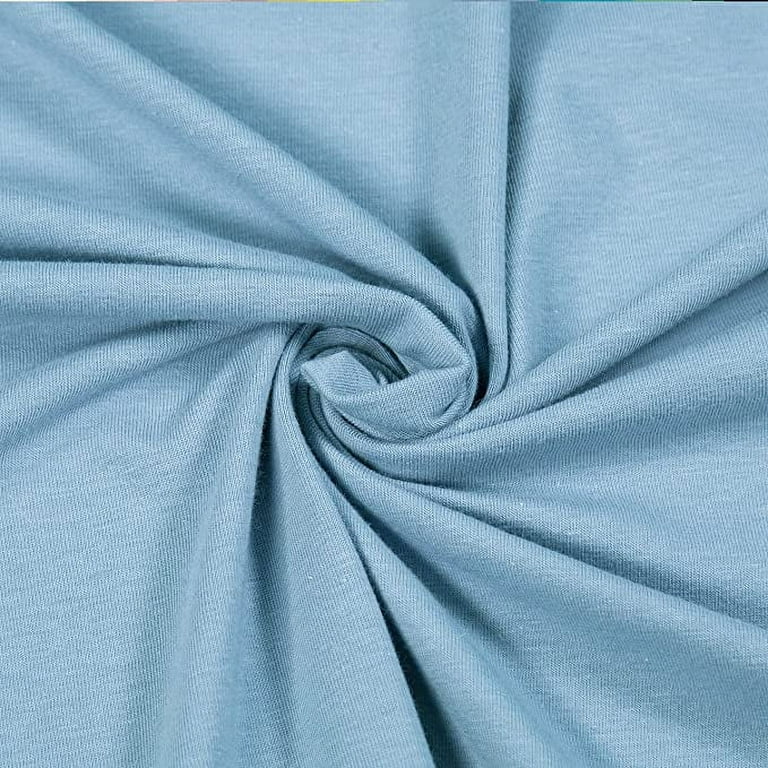 FabricLA Cotton Spandex Jersey Knit Fabric by The Yard 12oz - 58/60 inch Inches (150 cm) Wide - Ultra Soft Cotton Spandex Blend - Baby Blue, 2