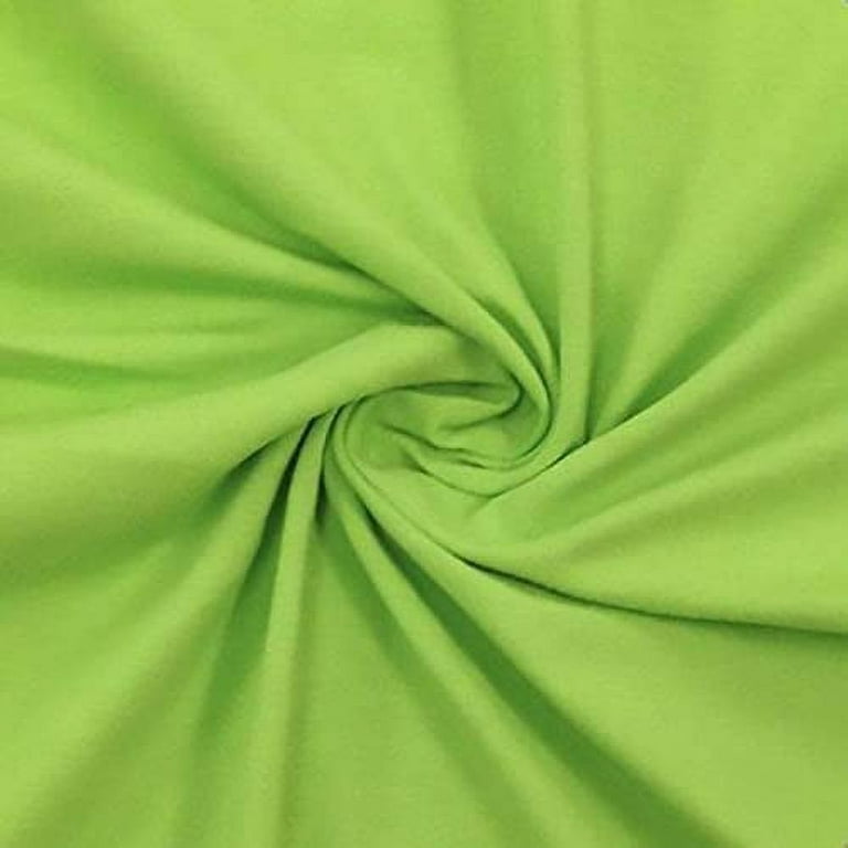 FabricLA Cotton Spandex Jersey Knit Fabric by The Yard 12OZ - 58/60 Inches  (150 CM) Wide - Ultra Soft Cotton Spandex Blend - Lime, 5 Continuous Yards