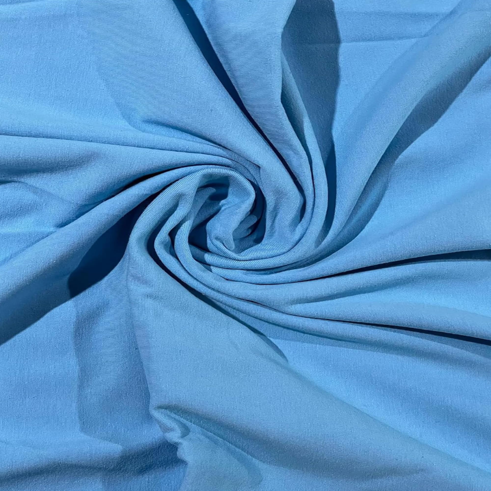 FabricLA Cotton Spandex Jersey Knit Fabric by The Yard 12OZ - 58/60" Inches (150 CM) Wide - Ultra Soft Cotton Spandex Blend - Use Our 4 Way Stretch Knit Fabric for Clothing - Aqua, 1 Yard