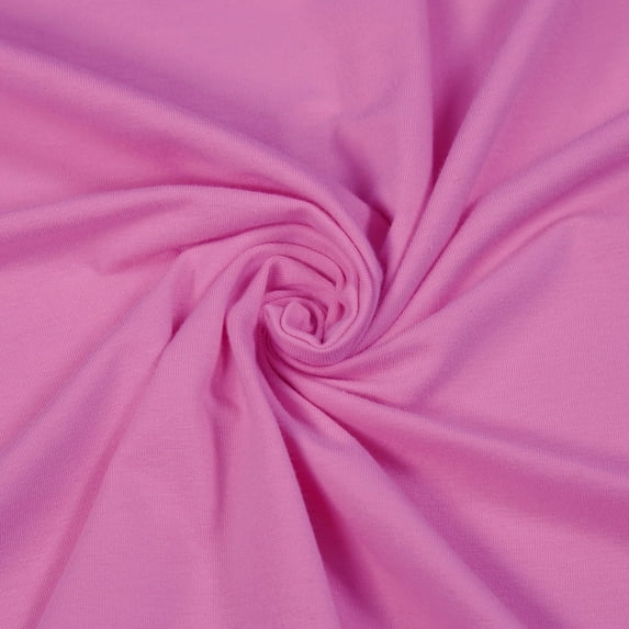 FabricLA Cotton Spandex Jersey Knit Fabric by The Yard 12OZ - 58/60" Inches (150 CM) Wide - Soft Cotton Spandex Blend - Use Our 4 Way Stretch Knit Fabric for Clothing - Hot Pink, 5 Continuous Yards