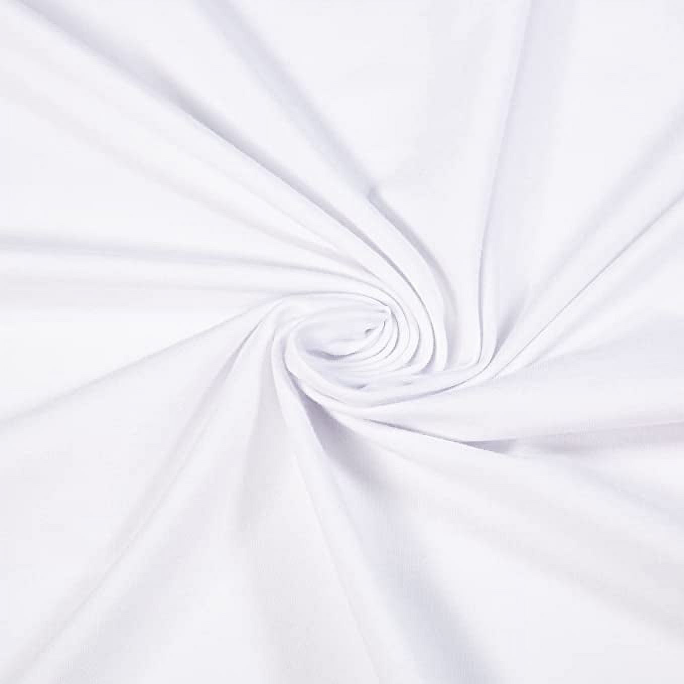 FabricLA Cotton Spandex Jersey Knit Fabric by The Yard 12OZ - 58/60" Inches (150 CM) Wide - Ultra Soft Cotton Spandex Blend - White, 2 Continuous Yards