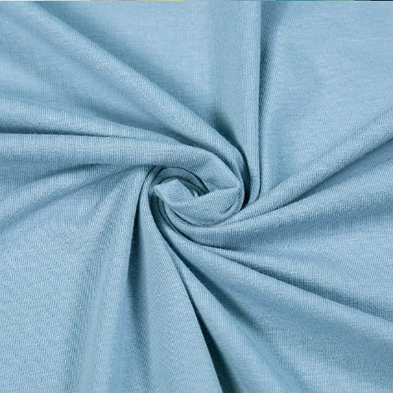 FabricLA Cotton Spandex Jersey Knit Fabric by The Yard 12OZ - 58/60" Inches (150 CM) Wide - Ultra Soft Cotton Spandex Blend - Baby Blue, 1 Yard
