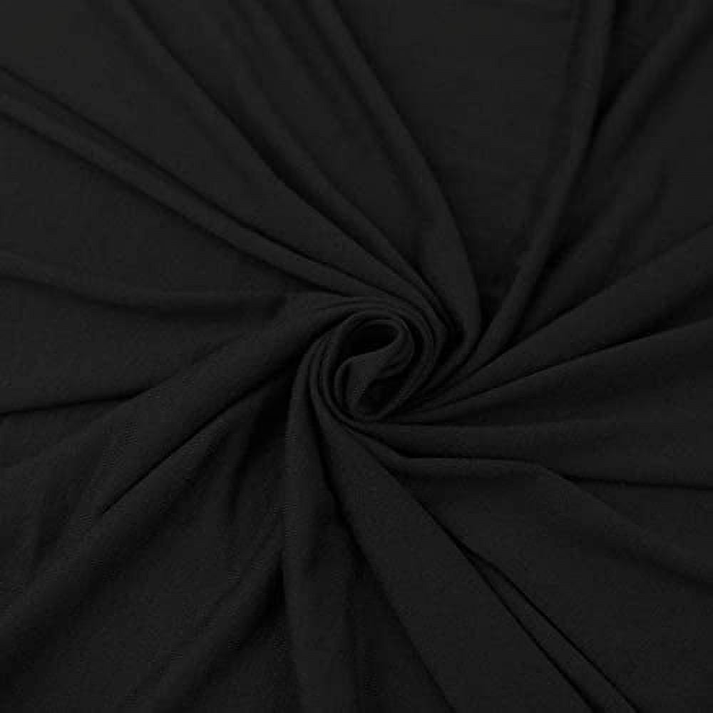 FabricLA Cotton Spandex Jersey Knit Fabric by The Yard 12OZ - 58/60" Inches (150 CM) Wide - Ultra Soft Cotton Spandex Blend - Black, 1 Yard