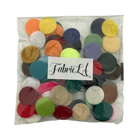 FabricLA Craft Felt Circles Yellow | Bulk Assortment | 1-Inch Diameter | Perfect for DIY Projects & Decorations 100 pieces