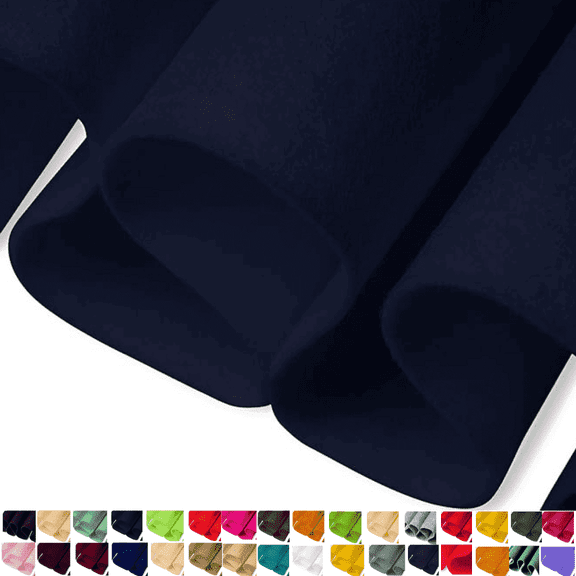 FabricLA Craft Felt Fabric - 18" X 18" Inch Wide & 1.6mm Thick Felt Fabric by The Yard - Navy Blue 031 - Use This Soft Felt Roll for Crafts - Felt Material Pack