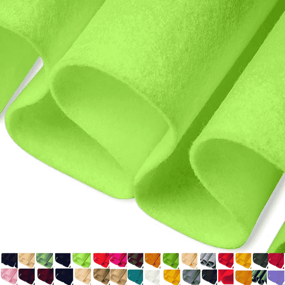 FabricLA Craft Felt Fabric - 18" X 18" Inch Wide & 1.6mm Thick Felt Fabric by The Yard - Neon Green A54 - Use This Soft Felt Roll for Crafts - Felt Material Pack