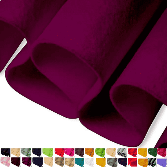 FabricLA Craft Felt Fabric - 18" X 18" Inch Wide & 1.6mm Thick Felt Fabric by The Yard - Oxblood Burgundy- Use This Soft Felt Roll for Crafts - Felt Material Pack