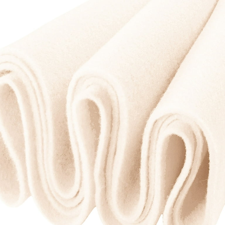FabricLA Craft Felt Fabric - 18 X 18 Inch Wide & 1.6mm Thick Felt Fabric  by The Yard - Ivory - Use This Soft Felt Roll for Crafts - Felt Material  Pack 