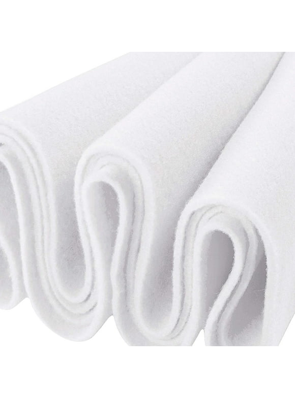 FabricLA Craft Felt Fabric - 18" X 18" Inch Wide & 1.6mm Thick Felt Fabric by The Yard - White - Use This Soft Felt Roll for Crafts - Felt Material Pack
