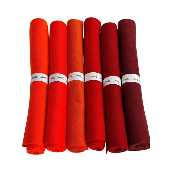 FabricLA Craft Felt Rolls 6 Pieces - 12" X 18" Inches Assorted Color Non-Woven Soft Felt Material - Acrylic Felt Roll for DIY Craftwork, Sewing and Patchwork - Autumn Colors