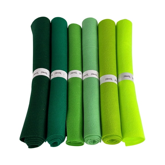 "FabricLA Bright Crafting Felt Rolls - 6 Pack - 12"" x 18"" Assorted Colors Non-Woven Soft Acrylic Felt for DIY"