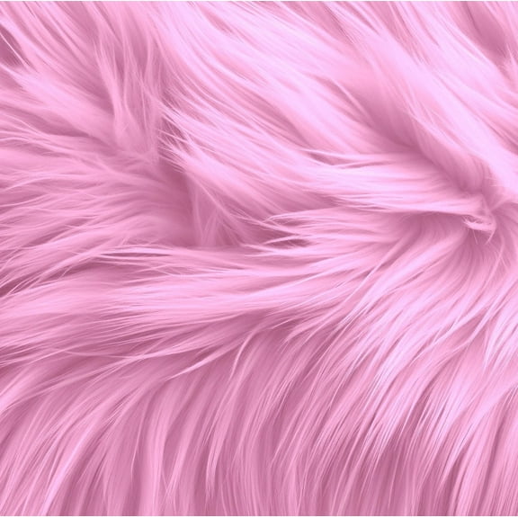 FabricLA Faux Fur Fabric - 16 Packs Square Fur Material Fabric - 6” X 6” Inches - Shaggy Fur Patches Fabric Cuts Chair Cover Seat Cushion for DIY Craft - Baby Pink