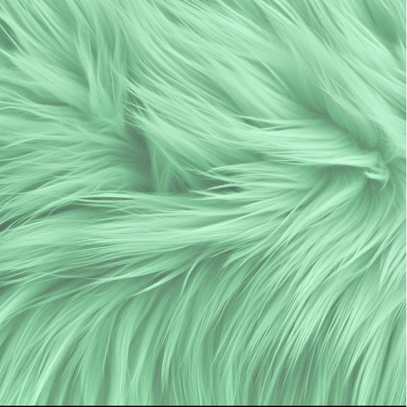 FabricLA Faux Fur Fabric | 30" Round Circular Fluffy Shaggy Faux Fur Fabric | Use Round Faux Fur for Carpet, Kids Play Mats, Bedroom, Christmas Decoration. (Mint)