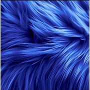 FabricLA Faux Fur Fabric | 30" Round Circular Fluffy Shaggy Faux Fur Fabric | Use Round Faux Fur for Carpet, Kids Play Mats, Bedroom, Christmas Decoration. Royal Blue