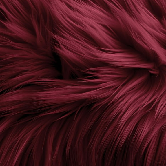 FabricLA Faux Fur Fabric | 36" Round Circular Fluffy Shaggy Faux Fur Fabric | Use Round Faux Fur for Carpet, Kids Play Mats, Bedroom, Christmas Decoration. (Burgundy)