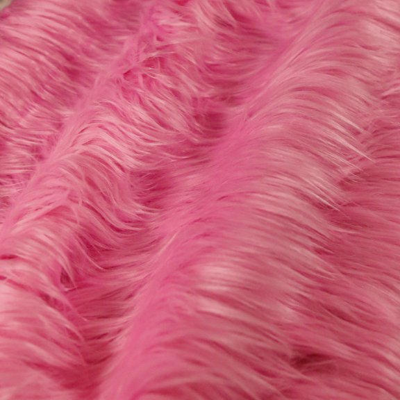 FabricLA Faux Fur Fabric - 4" x 4" inches, 4 Packs Bubble Gum