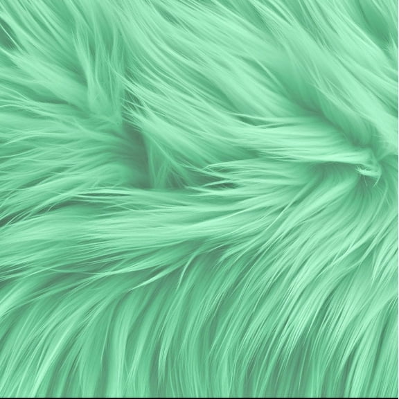 FabricLA Faux Fur Fabric - 4" x 4" inches, 4 Packs Mint