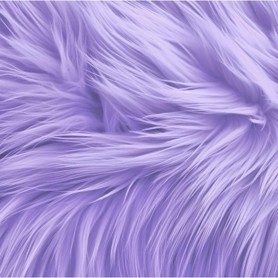 FabricLA Faux Fur Fabric | 48" Round Circular Fluffy Shaggy Faux Fur Fabric | Use Round Faux Fur for Carpet, Kids Play Mats, Bedroom, Christmas Decoration. (Lavender)
