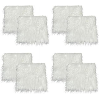  LOOGOOL Faux Fur Fabric Soft Plush Patchwork Sheet White Fur  Tip Dyed Toy Bag Sewing Craft DIY Supplies (16x20 inch, Brown)
