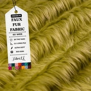 FabricLA Faux Fur Fabric Fluffy Fuzzy Fake Fur | Faux Fur Fabric by The Yard, Apple Green, 3 Yard