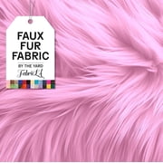FabricLA Faux Fur Fabric Fluffy Fuzzy Fake Fur | Faux Fur Fabric by The Yard, Baby Pink, Half Yard