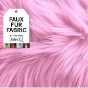 FabricLA Faux Fur Fabric Fluffy Fuzzy Fake Fur | Faux Fur Fabric by The Yard, Baby Pink, Half Yard