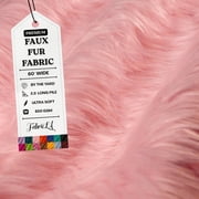FabricLA Faux Fur Fabric Fluffy Fuzzy Fake Fur | Faux Fur Fabric by The Yard, Baby Pink, Half Yard