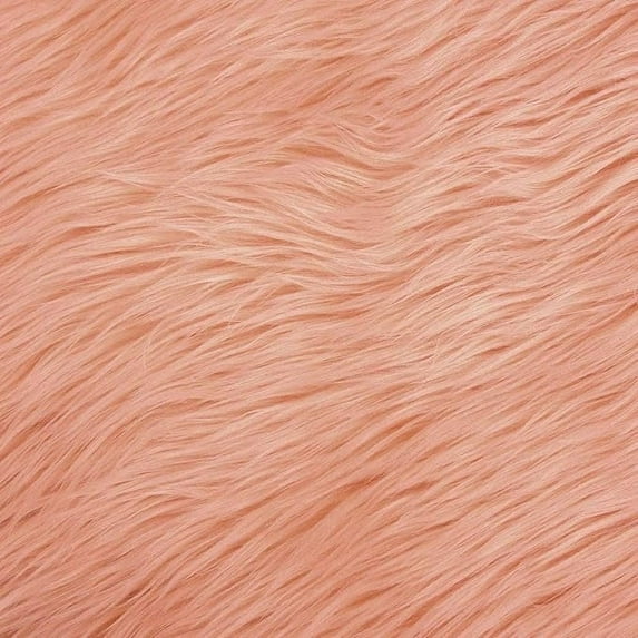 FabricLA Faux Fur Fabric Fluffy Fuzzy Fake Fur | Faux Fur Fabric by The Yard, Blush, 5 Yard