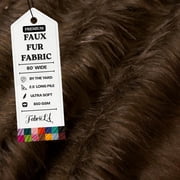 FabricLA Faux Fur Fabric Fluffy Fuzzy Fake Fur | Faux Fur Fabric by The Yard, Dark Brown, Half Yard