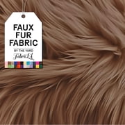FabricLA Faux Fur Fabric Fluffy Fuzzy Fake Fur | Faux Fur Fabric by The Yard, Light Brown, 3 Yard