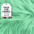 thumbnail image 1 of FabricLA Faux Fur Fabric Fluffy Fuzzy Fake Fur | Faux Fur Fabric by The Yard, Mint, 1 Yard, 1 of 8