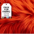thumbnail image 1 of FabricLA Faux Fur Fabric Fluffy Fuzzy Fake Fur | Faux Fur Fabric by The Yard, Orange, Half Yard, 1 of 7