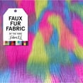thumbnail image 1 of FabricLA Faux Fur Fabric Fluffy Fuzzy Fake Fur | Faux Fur Fabric by The Yard, Pastel Patch, 1 Yard, 1 of 8