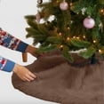 thumbnail image 1 of FabricLA Light Brown Faux Fur Tree Skirt Cut - 60-Inches with Rounded Edges (No Backing) for Christmas, 1 of 8