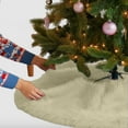 thumbnail image 1 of FabricLA Banana Faux Fur Tree Skirt Cut - 36 Inches with Rounded Edges (No Backing) for Holiday Decor, 1 of 9