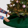 thumbnail image 1 of FabricLA Kelly Green Faux Fur Tree Skirt Cut - 36-Inches with Rounded Edges (No Backing) for Christmas, 1 of 8