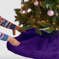 thumbnail image 1 of FabricLA Purple Faux Fur Tree Skirt Cut - 30-Inches with Rounded Edges (No Backing) for Christmas, 1 of 8