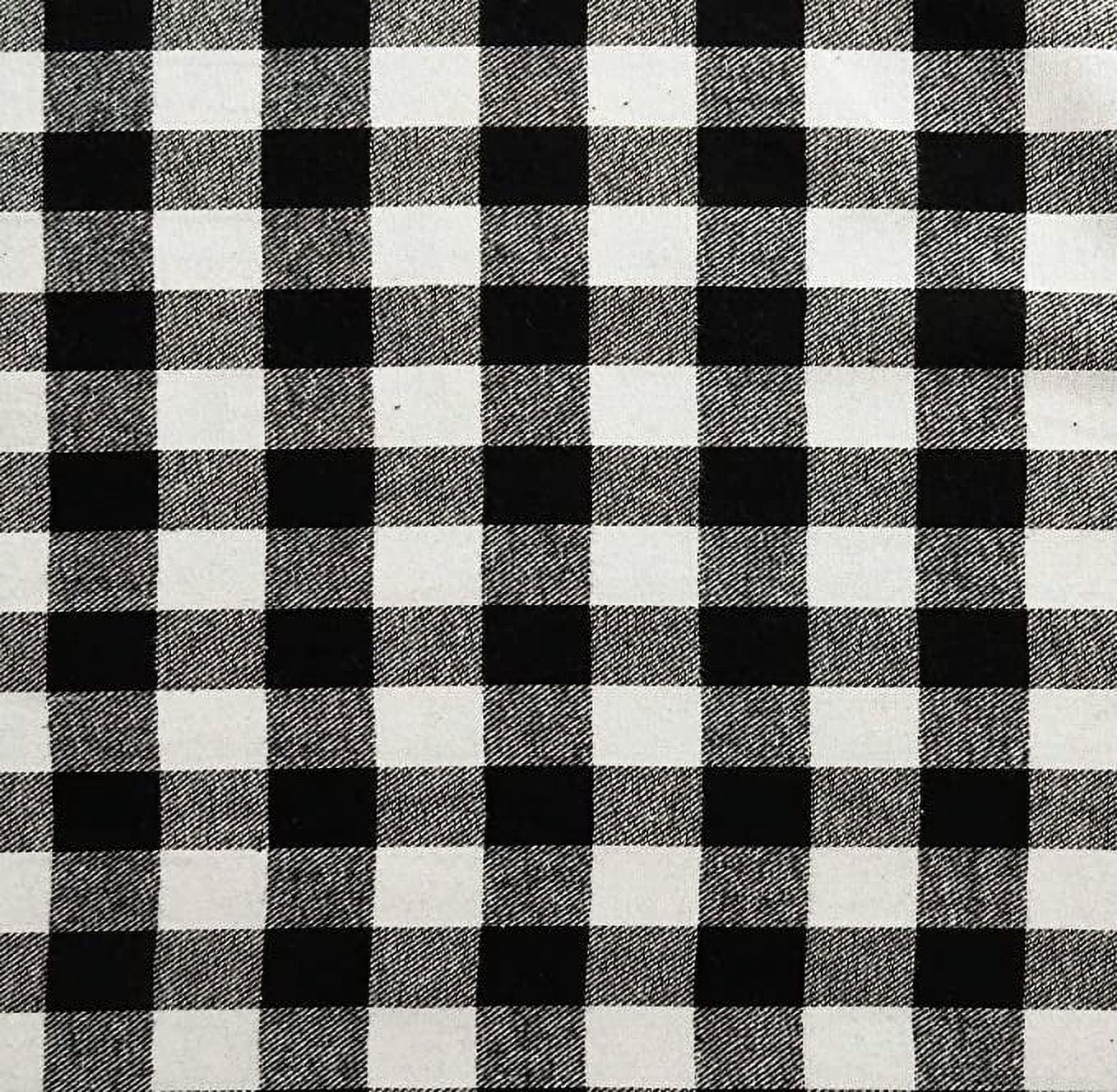 FabricLA Flannel Fabric by The Yard | 60" inches Wide Flannel Fabric | 100% Cotton Flannel Fabric for Baby Blanket, PJ, Shirt, Cloth Flannel Craft Fabric - Black & White Fabric 1 Yard Pre Cut