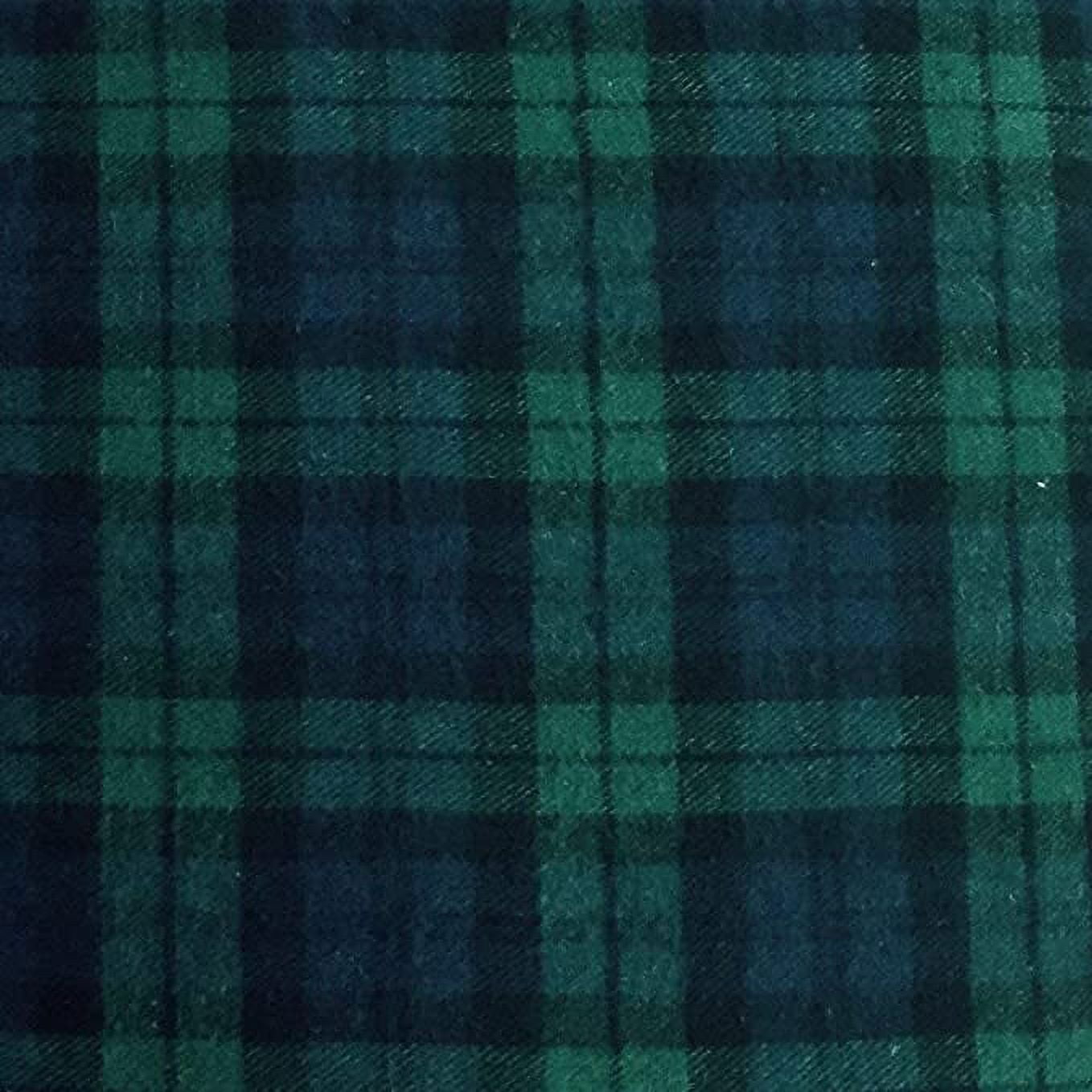 FabricLA Flannel Fabric by The Yard | 60" inches Wide Flannel Fabric | 100% Cotton Flannel Fabric for Baby Blanket, PJ, Shirt, Cloth Flannel Craft Fabric - Blue & Green Fabric 1 Yard Pre Cut