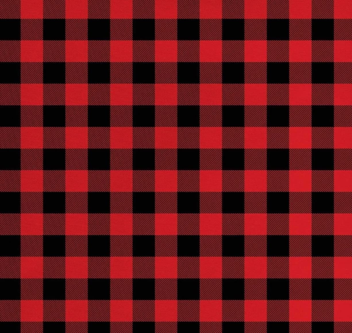 FabricLA Flannel Fabric by The Yard | 60" inches Wide Flannel Fabric | 100% Cotton Flannel Fabric for Baby Blanket, PJ, Shirt, Cloth Flannel Craft Fabric - Red & Black Fabric 5 Yard Pre Cut