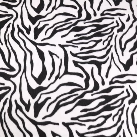 FabricLA Fleece Fabric by The Yard | 1 Yards 36" X60" Inch Wide | Soft Anti-Pill Polar Fleece | Blanket, Throw, Poncho, Pillow Cover, PJ Pants, Booties, Eye Mask - Zebra - White Black