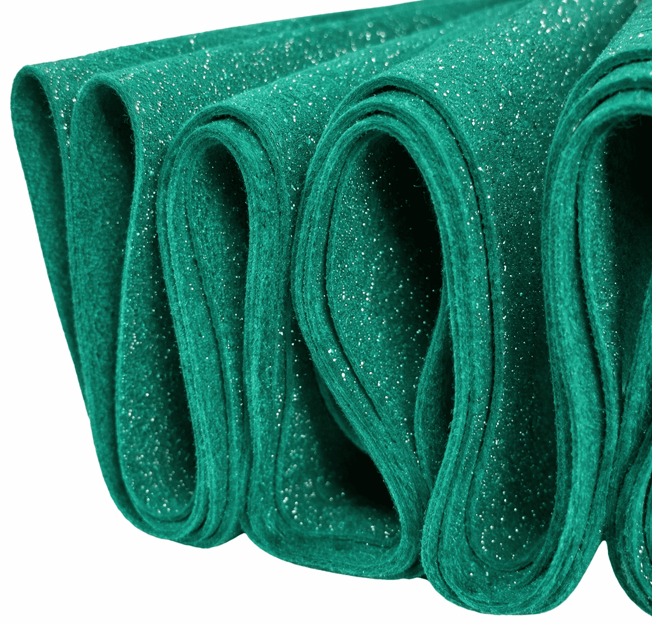 FabricLA Glitter Felt Fabric by The Yard – 60 Inch Wide Sparkly Felt, Non-Shedding Mess-Free Glitter Fabric for Crafts, Costumes & Decor - Green, 2 Yard