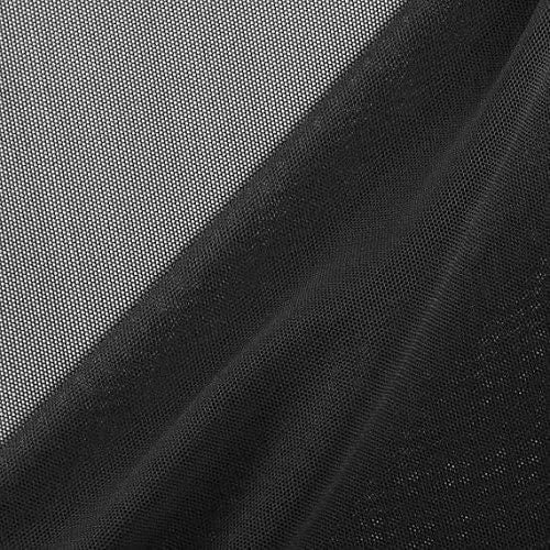 Black Nylon Power Mesh Fabric by the Yard, Soft Sheer Drape Mesh